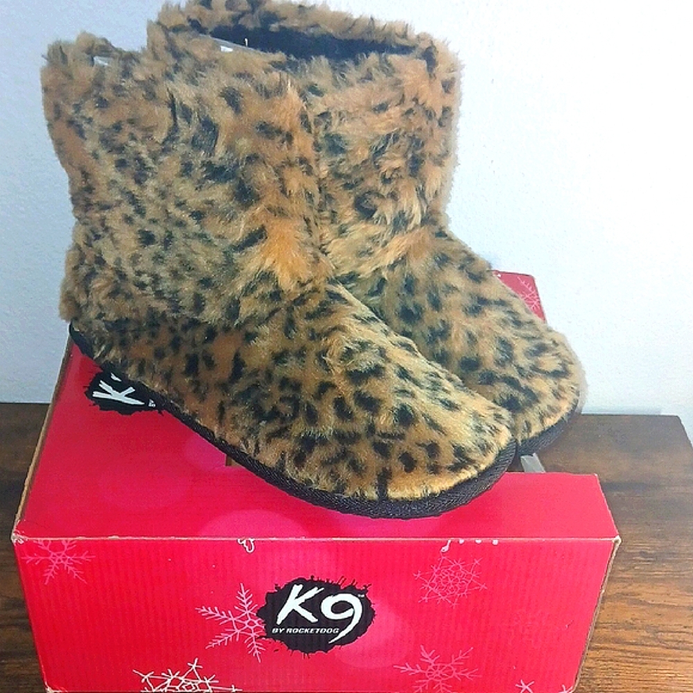 Rocket Dog Animal Print Faux Fur Slipper Boots